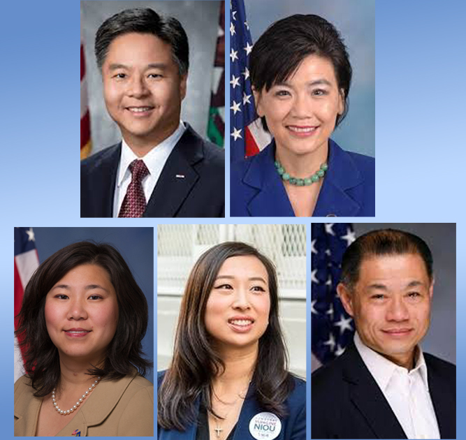 美國5華裔議員高票連任