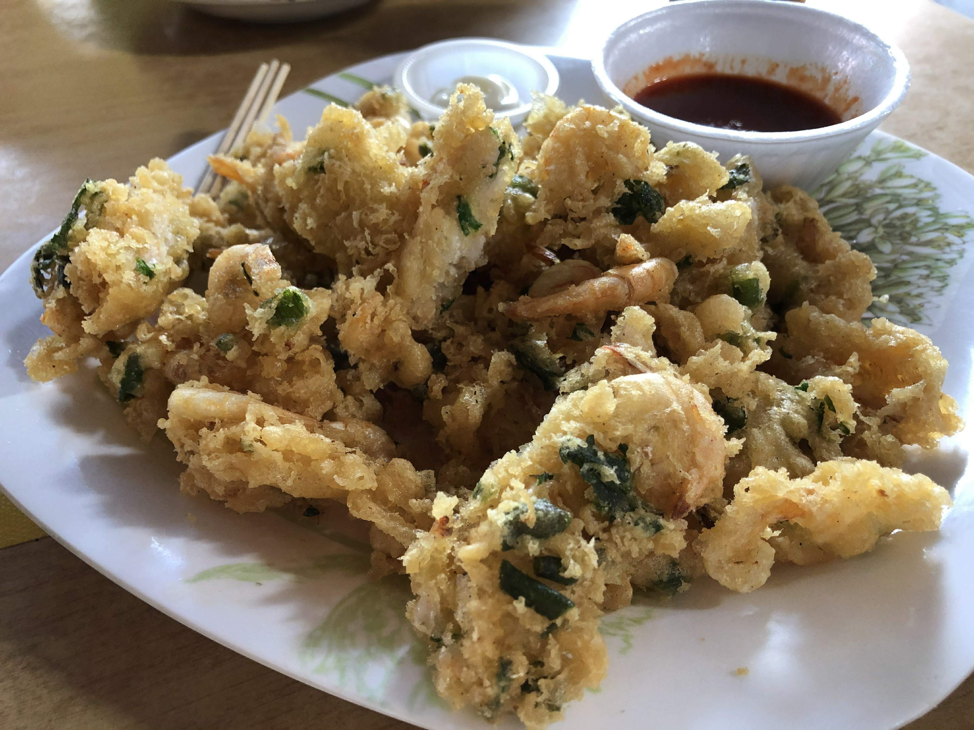 鲜甜脆口的炸虾饼。