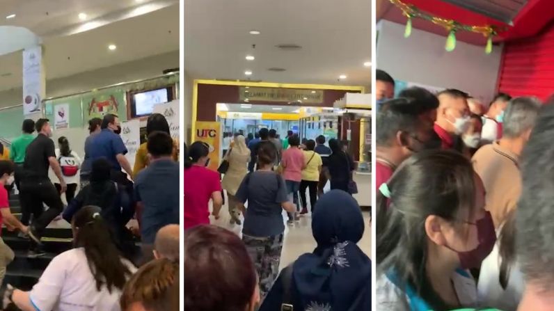 怡保UTC移民局门一开 数百人疯挤抢办护照