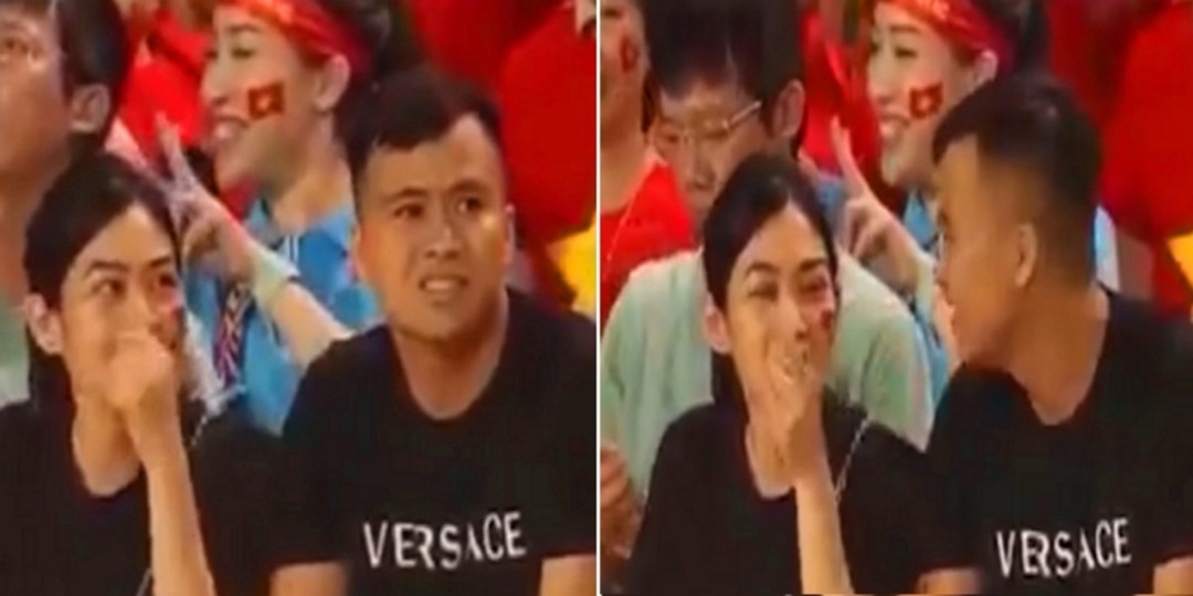 越南男子带小三看球赛