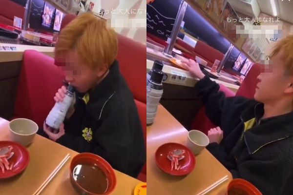 屁孩恶搞寿司店 连累父母鞠躬道歉