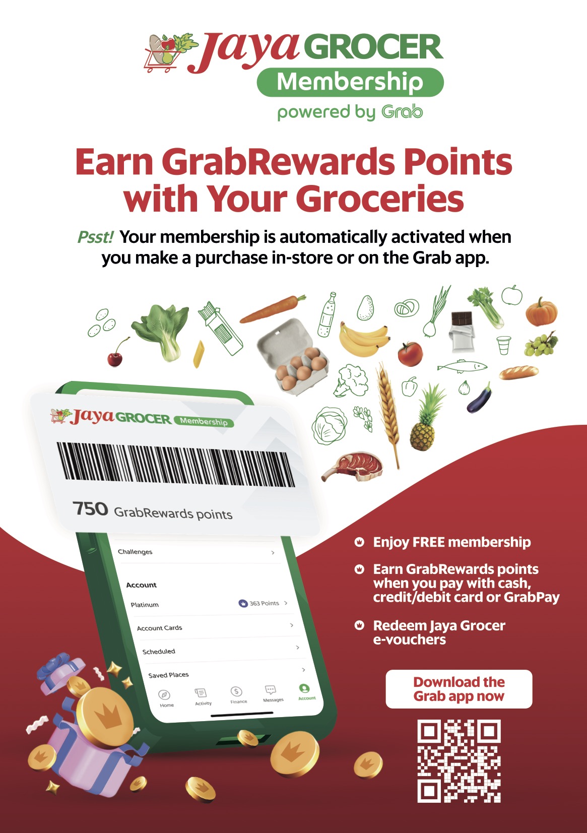 Jaya Grocer首推会员计划 购物可赚取GrabRewards积分