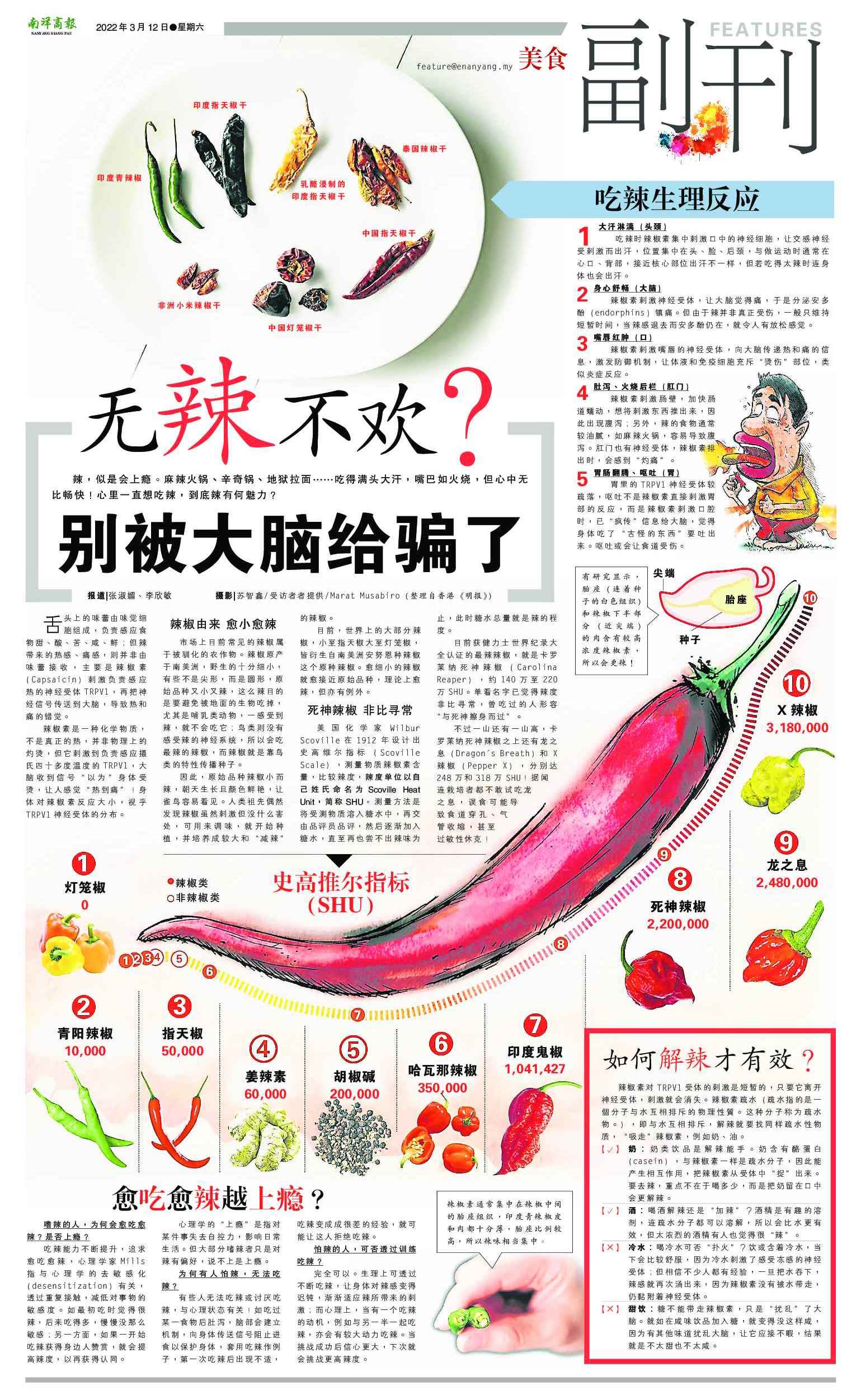 拿督黄纪达编辑奖(副刊组)佳作奖——无辣不欢?别被大脑骗了