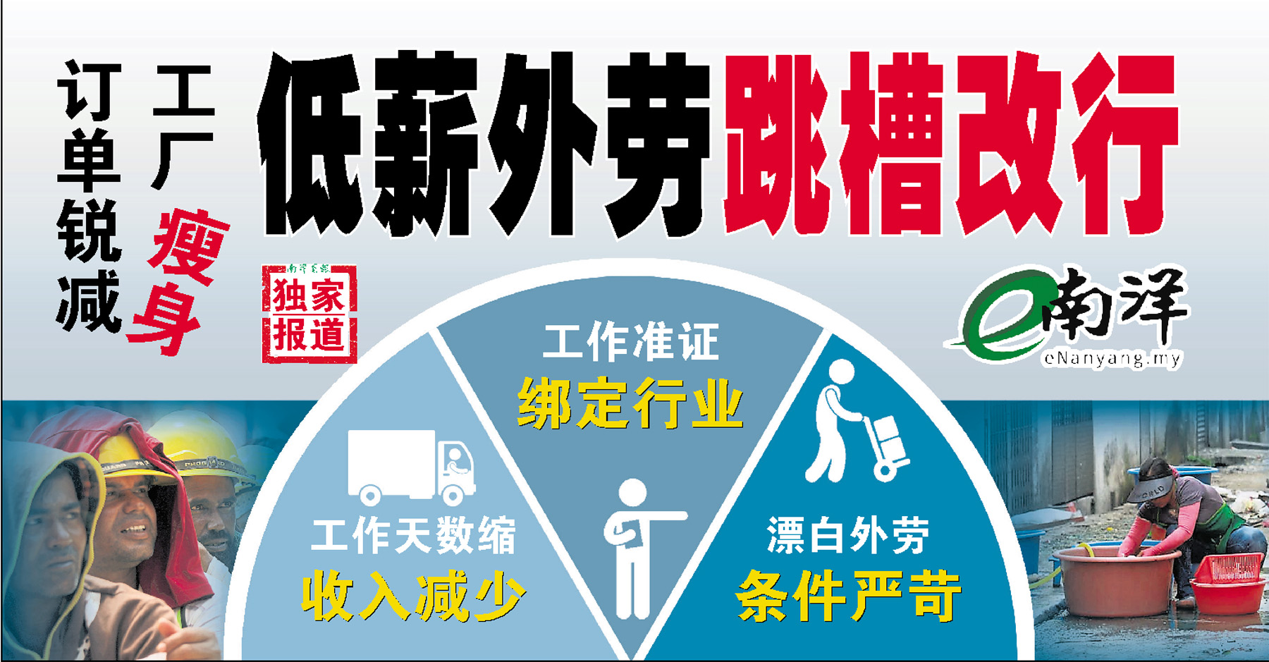 订单锐减  工厂“瘦身” 低薪外劳跳槽改行