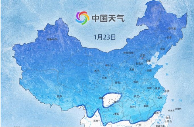 首场寒流强势来袭 中国八成国土速冻