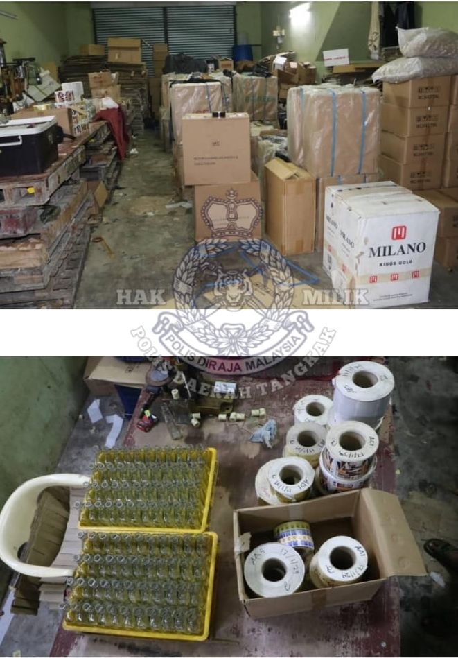 起123万私烟假酒 东甲警方捕2外籍人士