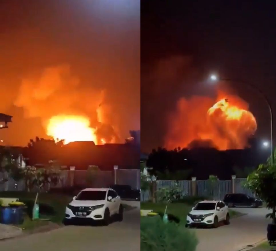 【视频】雅加达邻近军火库爆炸