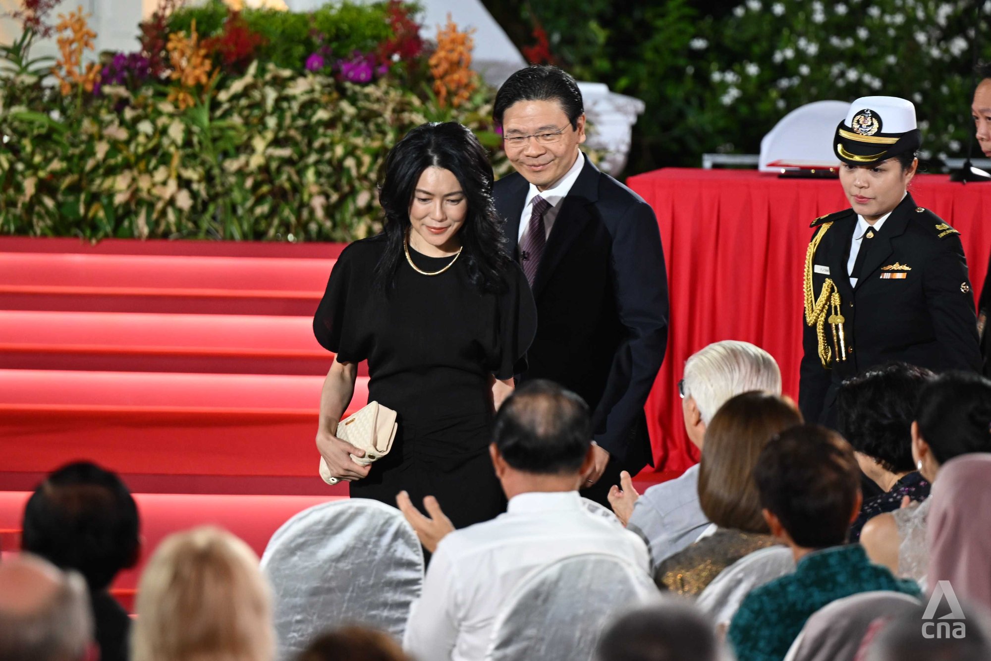 黄循财夫人亮相就职典礼 网民大赞:好优雅