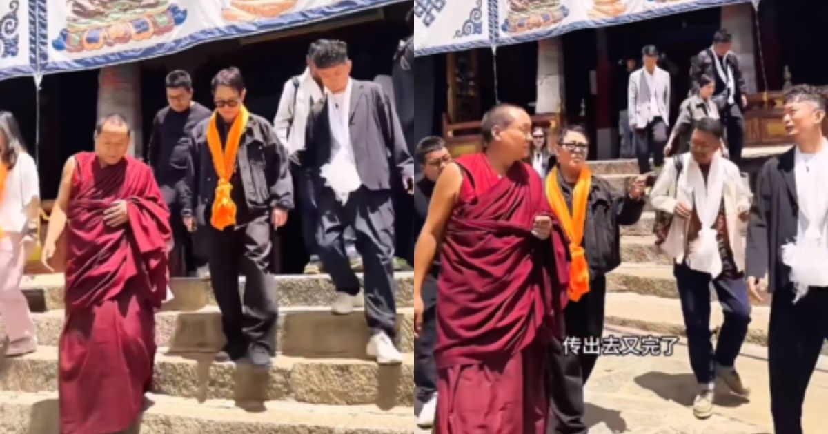 李连杰下楼梯被搀扶