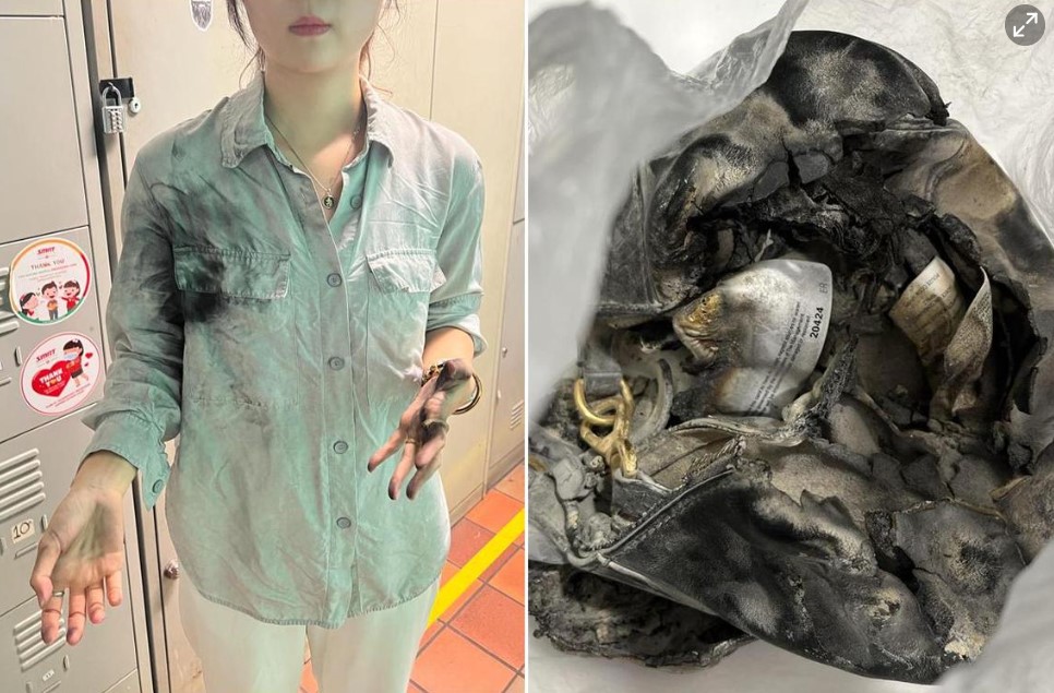 充电宝在列车内自燃(取自联合早报)