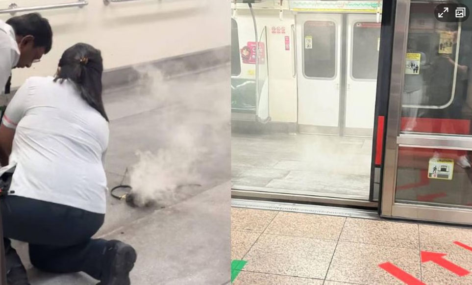 充电宝在列车内自燃(取自联合早报)