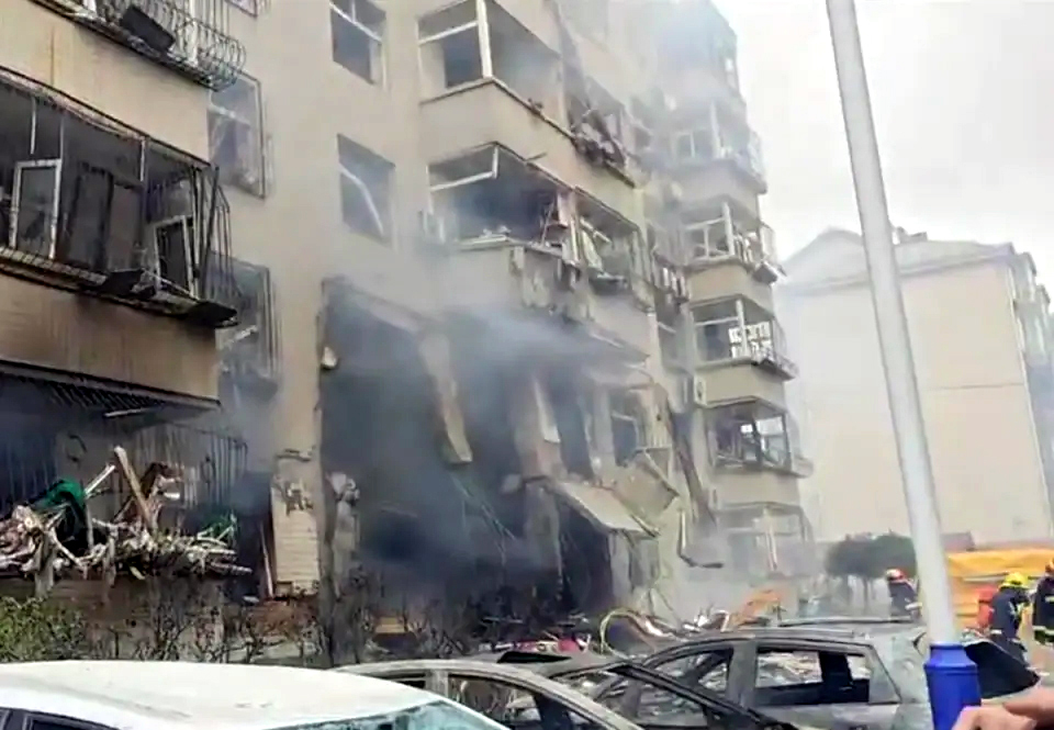 太原小区爆炸(取自腾讯网)