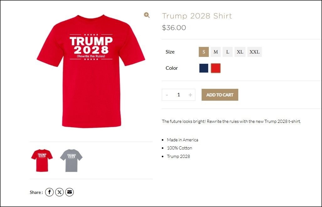 trump 2028 商品