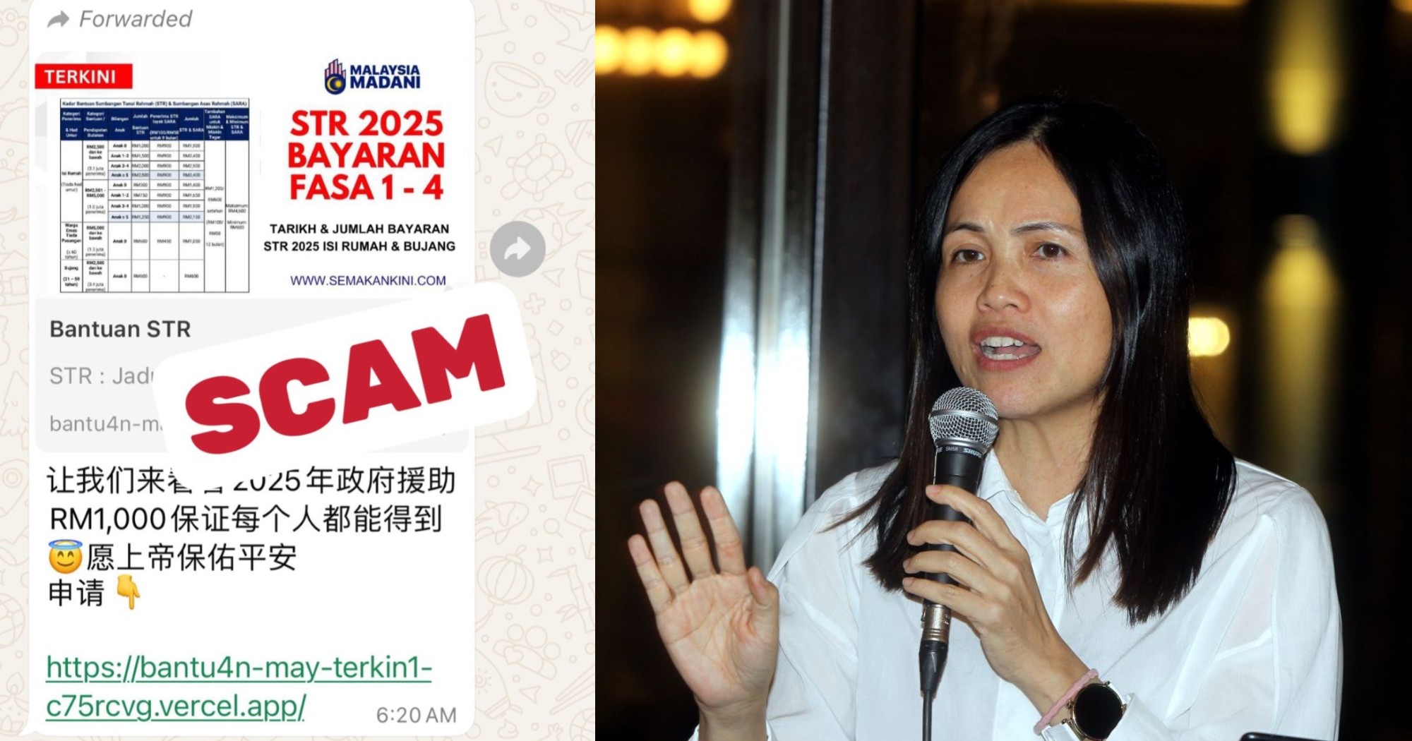 提防非“.gov.my”政府官网链接 张念群:手机查STR链接是诈骗