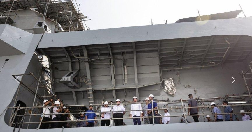 安華視察瀕海戰艦進度 國防部:已完成72.43%