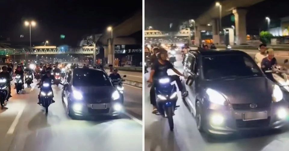 【视频】警方调查流传视频 Myvi司机遭摩托车手群恐吓