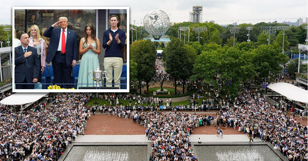 特朗普看美网引发安检延误 观众排队1.5小时无法入场