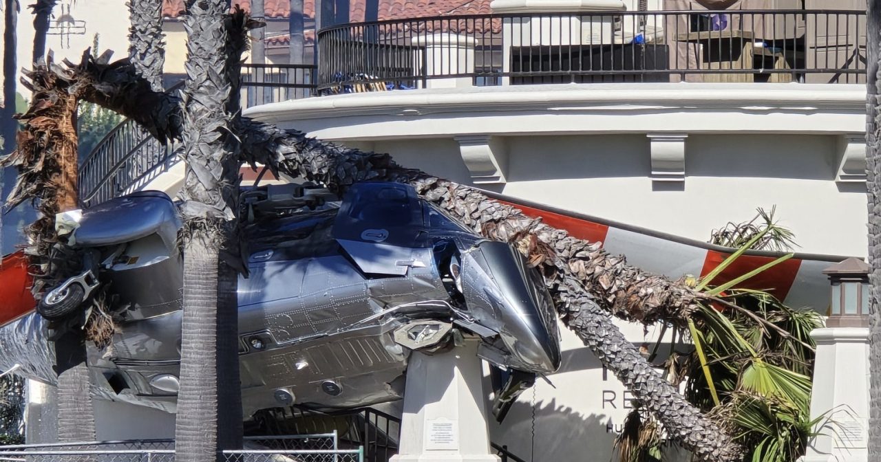 【视频】“飞狼”直升机海滩坠毁 残骸挂棕榈树上5人受伤